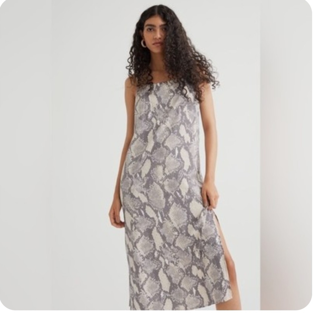 H&M Snakeskin Print Midi Dress XS